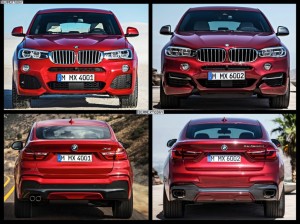 BMW X6 2015 BMW X4 2015 foto confronto 3